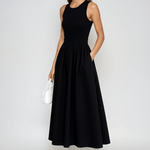 Velira Maxi Dress Juoda / Vienas dydis Be rankovių medvilnės mišinio maksi suknelė