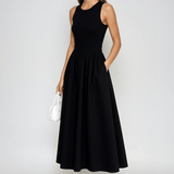 Velira Maxi Dress Juoda / Vienas dydis Be rankovių medvilnės mišinio maksi suknelė
