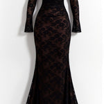 Velira Maxi Dress Juoda / XS Livilla Ilga Nėriniuota Maxi Suknelė