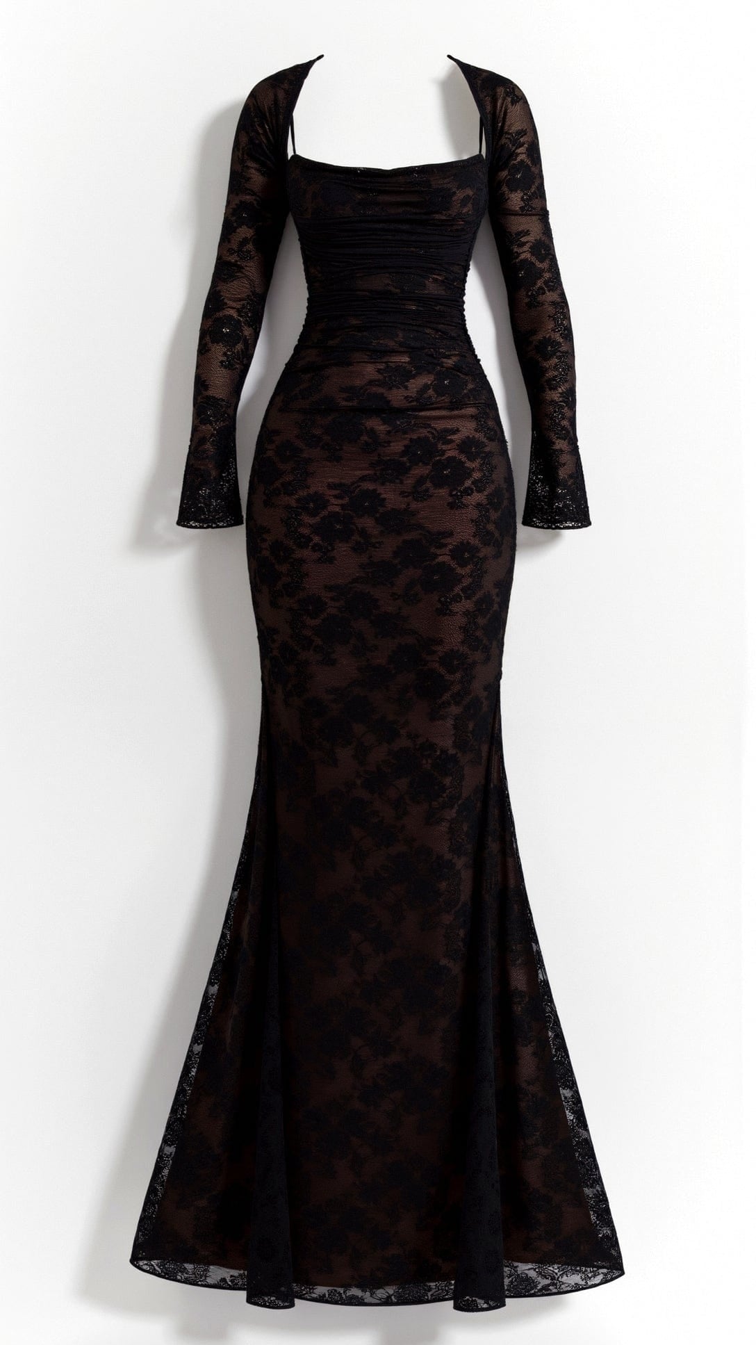 Velira Maxi Dress Juoda / XS Livilla Ilga Nėriniuota Maxi Suknelė