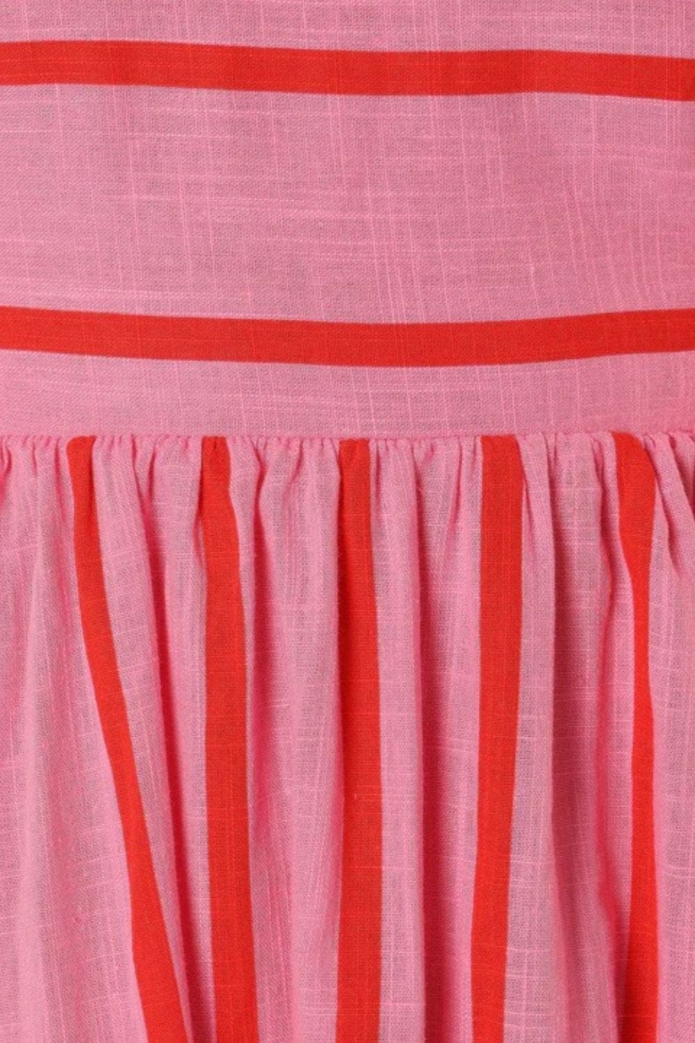 Velira Maxi Dress Juostuota diržinė vasaros paplūdimio maksi suknelė