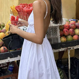 Velira Maxi Dress Krantinė Atvira Nugaros Medvilninė Vasaros Maxi Suknelė