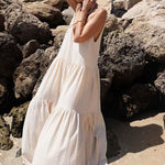 Velira Maxi Dress Kreminė / S Vandenyno Vėjelio Vasaros Maxi Suknelė