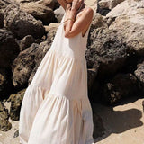 Velira Maxi Dress Kreminė / S Vandenyno Vėjelio Vasaros Maxi Suknelė