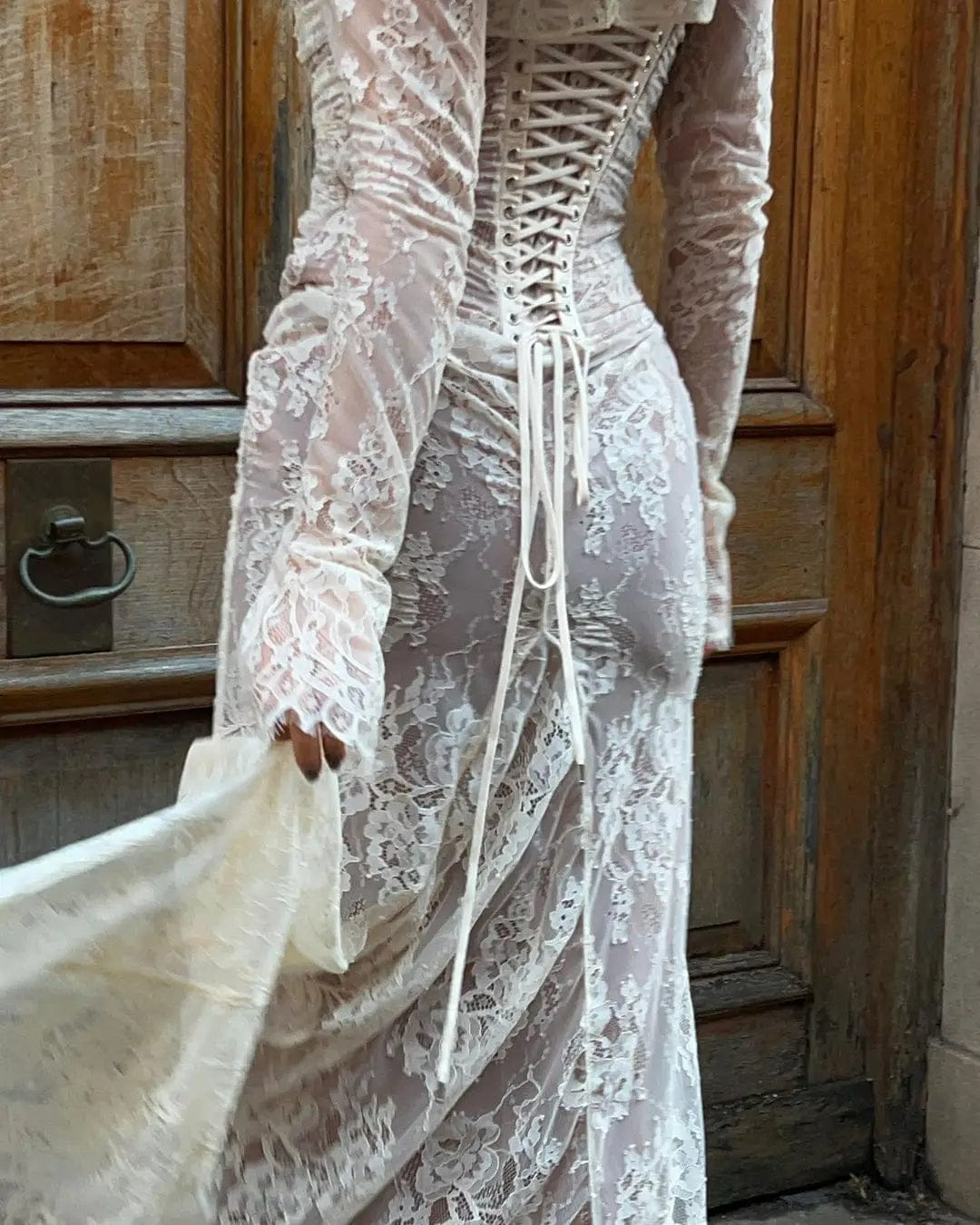Velira Maxi Dress Livilla Ilga Nėriniuota Maxi Suknelė