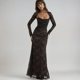 Velira Maxi Dress Livilla Ilga Nėriniuota Maxi Suknelė