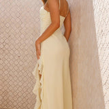 Velira Maxi Dress Lyra Volanų Apykaklė Maxi Suknelė