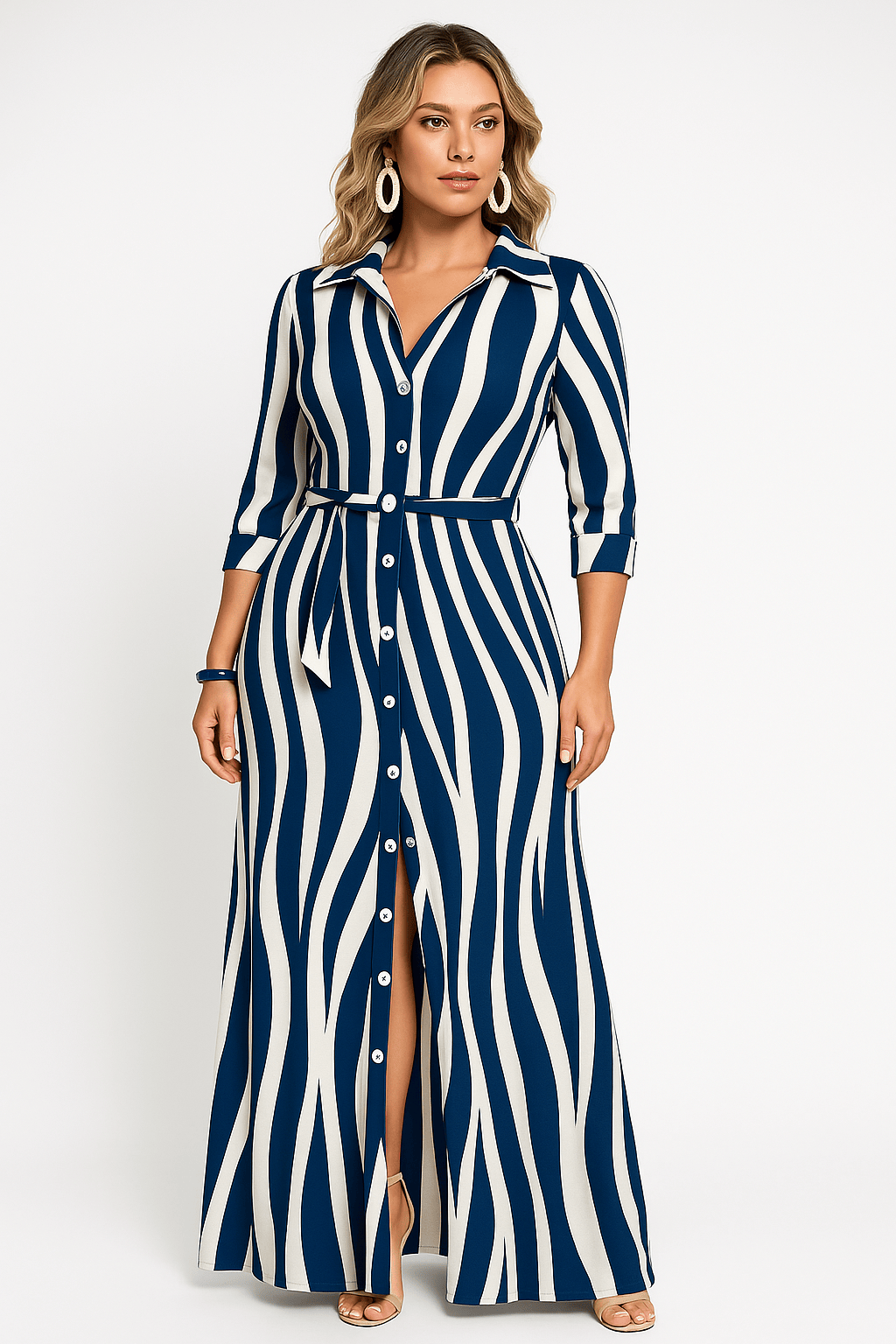 Velira Maxi Dress Mėlyna / S Kasdienė bliuska darbinei maksi suknelė