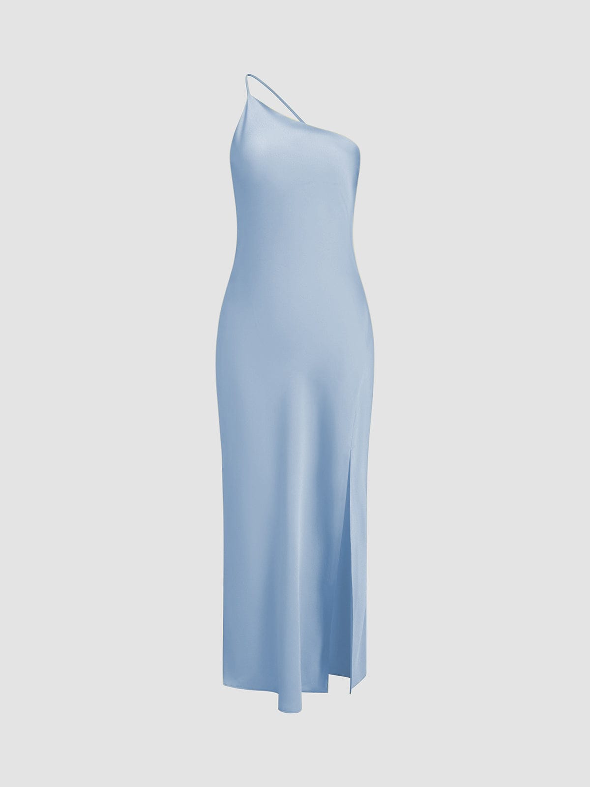 Velira Maxi Dress Mėlyna / XS Atvira Nugaros Satino Maxi Suknelė