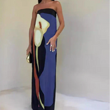 Velira Maxi Dress Mėlyna / XS Calla Be Rankovių Spausdintas Vasaros Šalies Maxi Suknelė
