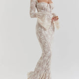 Velira Maxi Dress Nėrinių Vasaros Nakties Maxi Suknelė su Korsetu