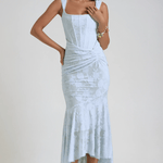 Velira Maxi Dress Nėriniuotas Korsetas Maxi Suknelė