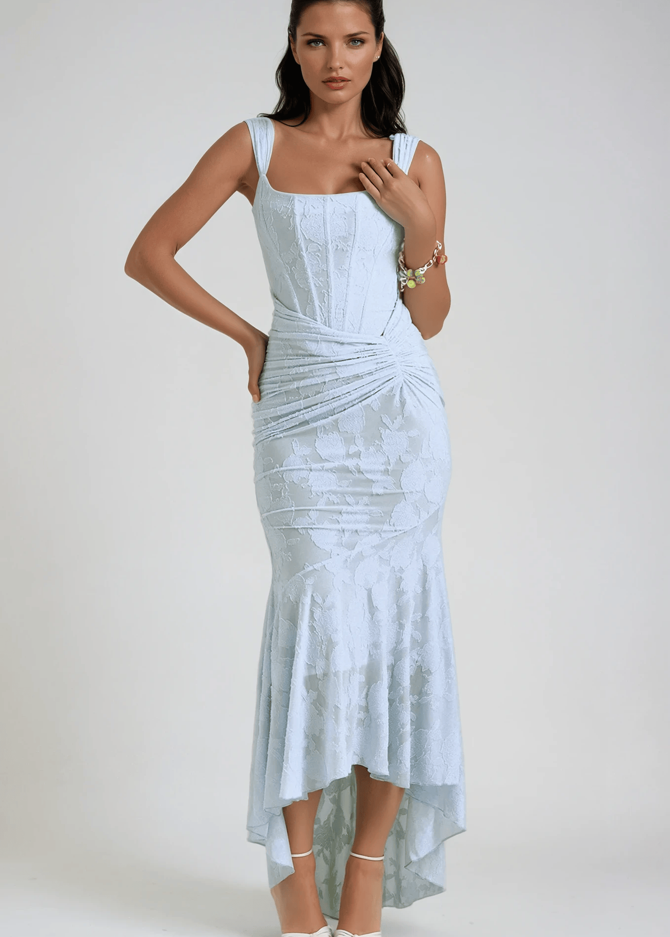 Velira Maxi Dress Nėriniuotas Korsetas Maxi Suknelė