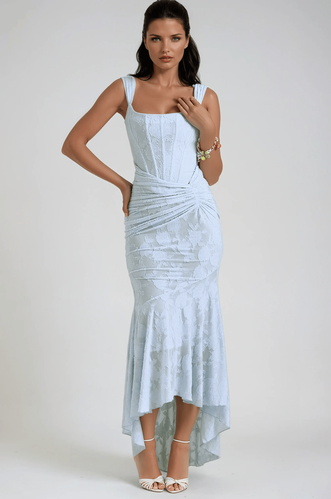 Velira Maxi Dress Nėriniuotas Korsetas Maxi Suknelė