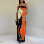 Velira Maxi Dress Oranžinė / XS Calla Be Rankovių Spausdintas Vasaros Šalies Maxi Suknelė