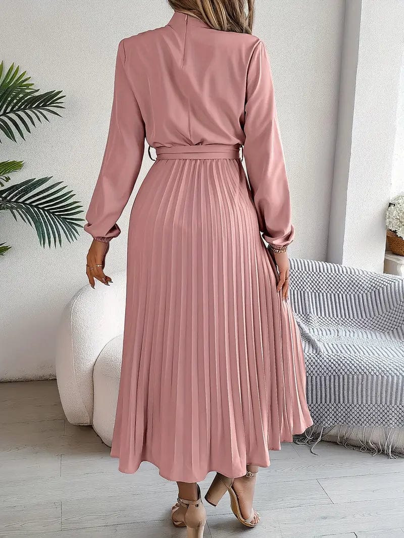 Velira Maxi Dress Plisuota Midi Suknelė su Diržu