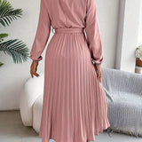 Velira Maxi Dress Plisuota Midi Suknelė su Diržu