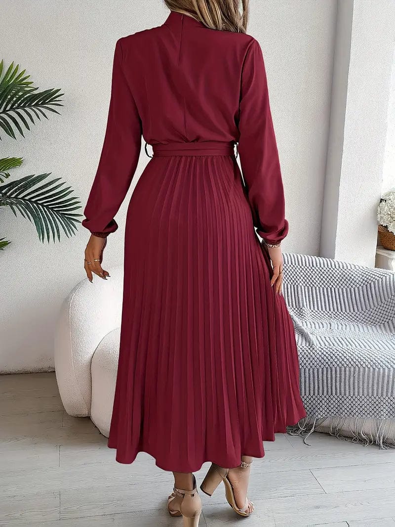Velira Maxi Dress Plisuota Midi Suknelė su Diržu
