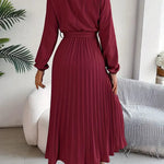 Velira Maxi Dress Plisuota Midi Suknelė su Diržu