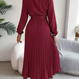Velira Maxi Dress Plisuota Midi Suknelė su Diržu