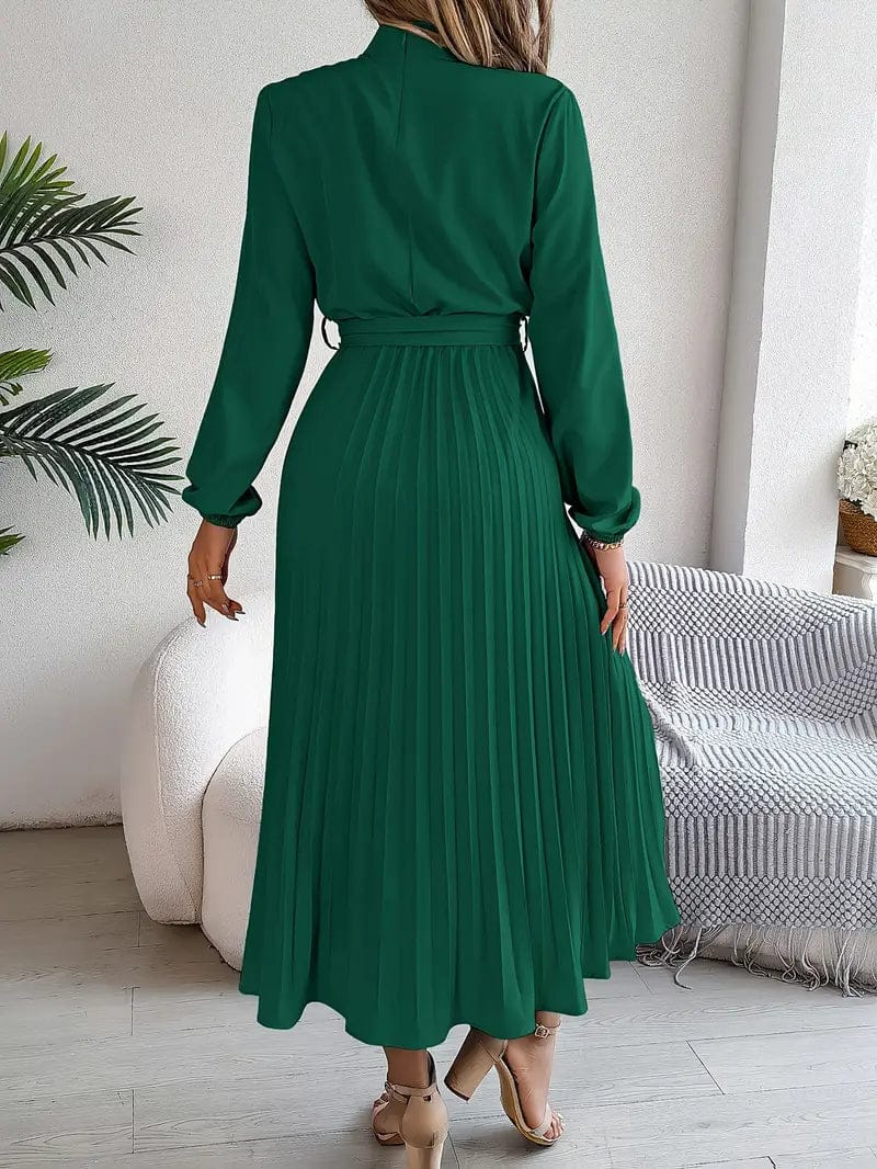 Velira Maxi Dress Plisuota Midi Suknelė su Diržu