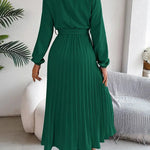 Velira Maxi Dress Plisuota Midi Suknelė su Diržu