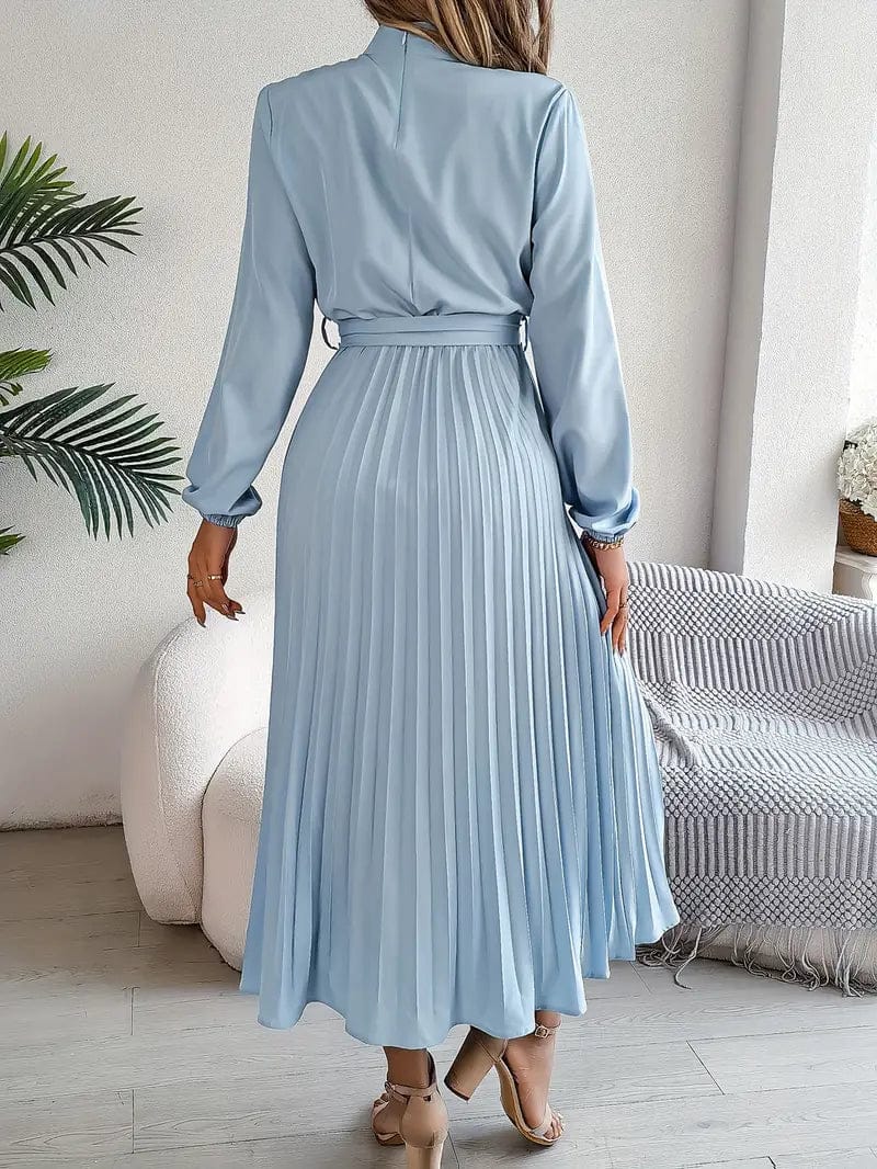 Velira Maxi Dress Plisuota Midi Suknelė su Diržu
