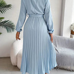 Velira Maxi Dress Plisuota Midi Suknelė su Diržu