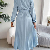 Velira Maxi Dress Plisuota Midi Suknelė su Diržu