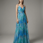 Velira Maxi Dress Purpurinė / S Gėlių vakarinė maksi suknelė