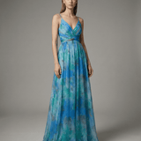 Velira Maxi Dress Purpurinė / S Gėlių vakarinė maksi suknelė