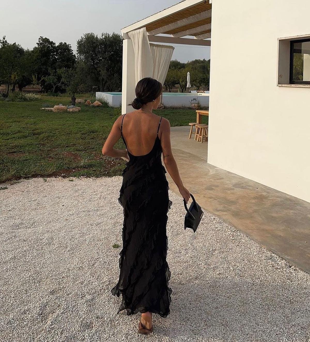 Velira Maxi Dress Romantiška Ruffles Šifono Vakarinė Maxi Suknelė