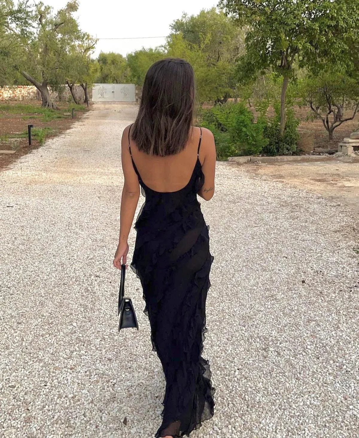 Velira Maxi Dress Romantiška Ruffles Šifono Vakarinė Maxi Suknelė