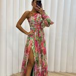 Velira Maxi Dress Rožinė / S , laisvai krentanti suknelė petnešėlėmis vasaros renginiams