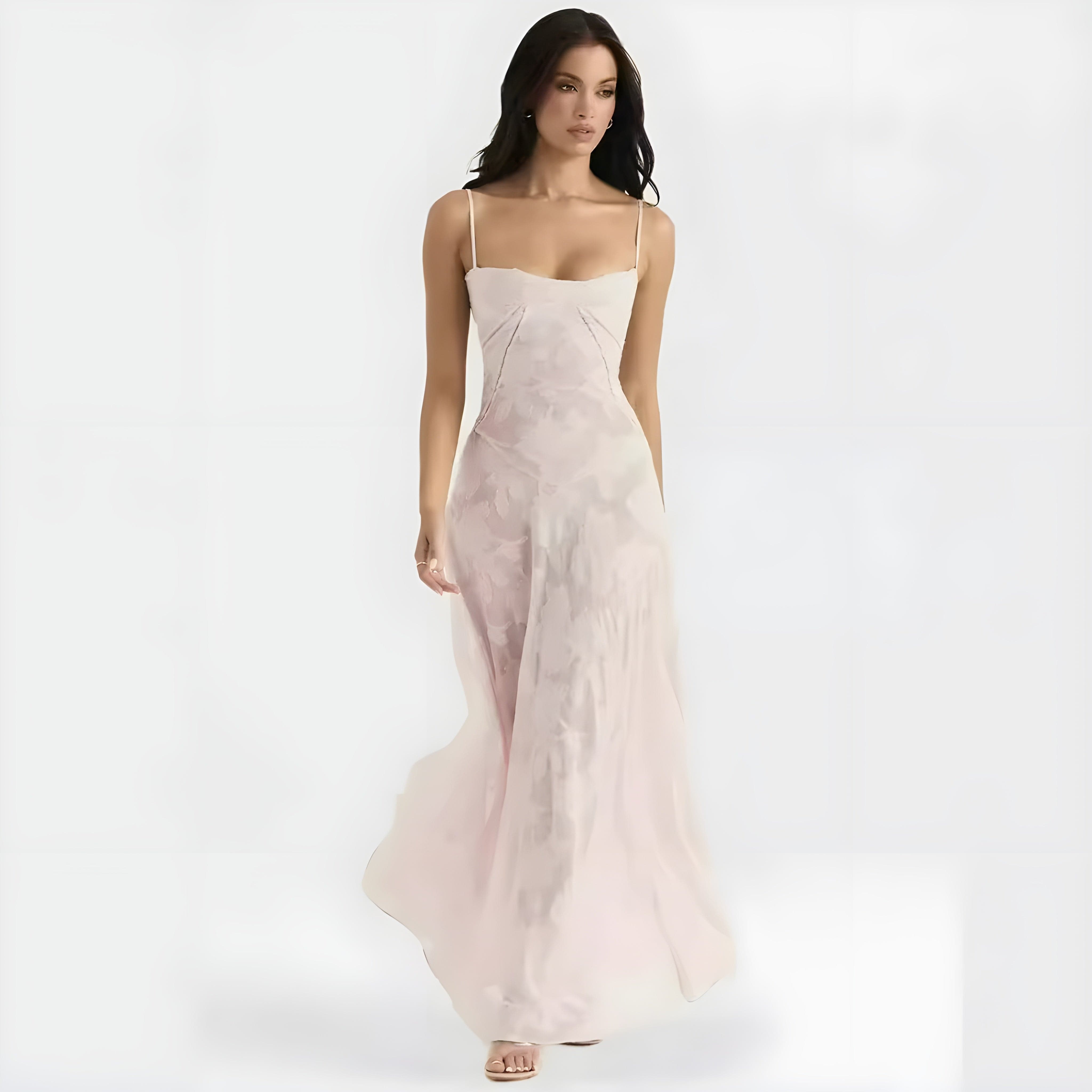 Velira Maxi Dress Rožinė / XS Annabelle Nėriniuotas Maxi Suknelė