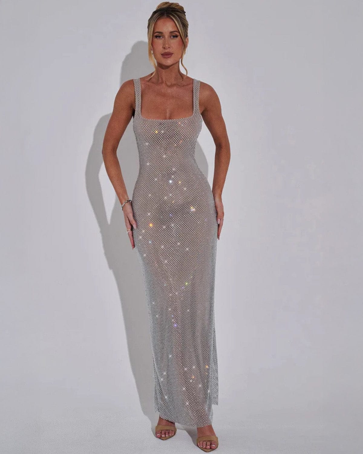 Velira Maxi Dress Sidabrinė / S Celeste Vakarinė Suknelė