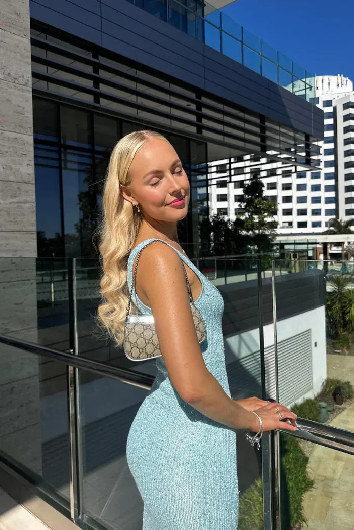 Velira Maxi Dress Skye Blizgučiais Paplūdimio Maxi Suknelė