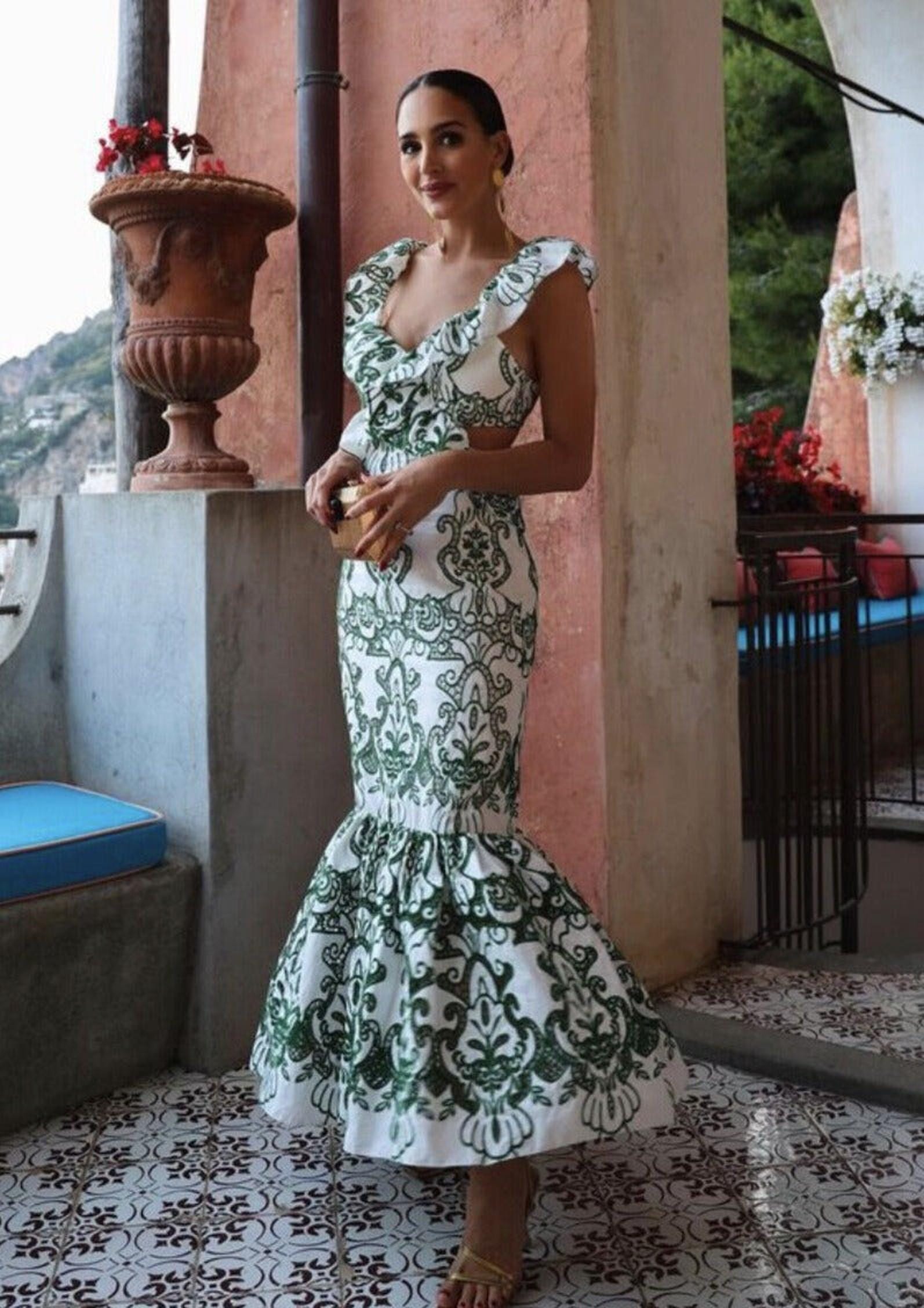 Velira Maxi Dress Sorrento Siuvinėta Medvilninė Vasaros Šventės Maxi Suknelė