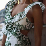Velira Maxi Dress Sorrento Siuvinėta Medvilninė Vasaros Šventės Maxi Suknelė