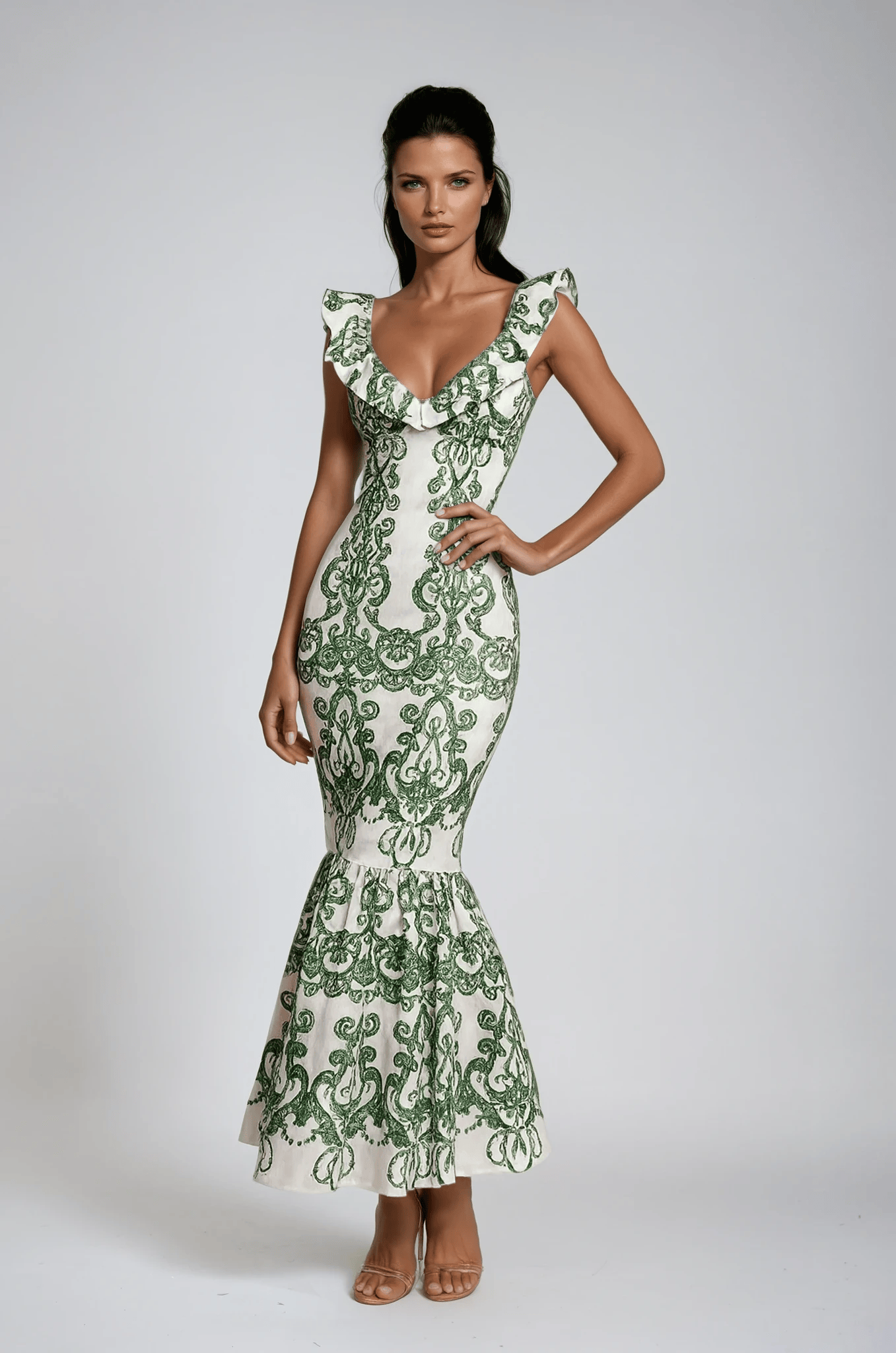 Velira Maxi Dress Sorrento / XS Sorrento Siuvinėta Medvilninė Vasaros Šventės Maxi Suknelė