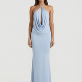 Velira Maxi Dress Šviesiai Mėlyna / S Halterio Kaklo Maxi Suknelė
