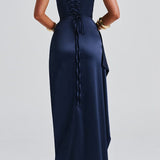 Velira Maxi Dress Tamsiai mėlyna vakarinė maksi suknelė