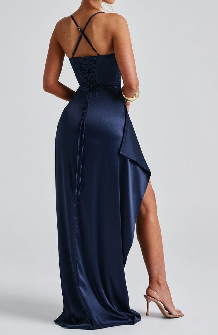 Velira Maxi Dress Tamsiai mėlyna vakarinė maksi suknelė