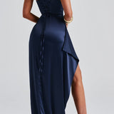 Velira Maxi Dress Tamsiai mėlyna vakarinė maksi suknelė
