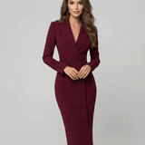 Velira Maxi Dress Tamsiai Vyno Raudona / S Juodas Švarkas Suknelė