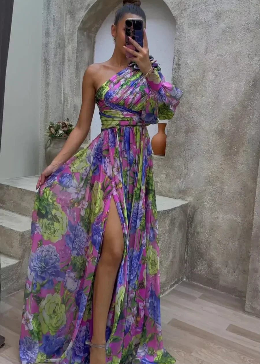 Velira Maxi Dress Violetinė / S , laisvai krentanti suknelė petnešėlėmis vasaros renginiams