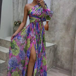 Velira Maxi Dress Violetinė / S , laisvai krentanti suknelė petnešėlėmis vasaros renginiams