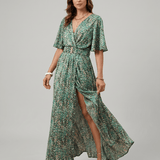 Velira Maxi Dress Žalia / S Sraigtinė Suknelė Bet kokiai Proga