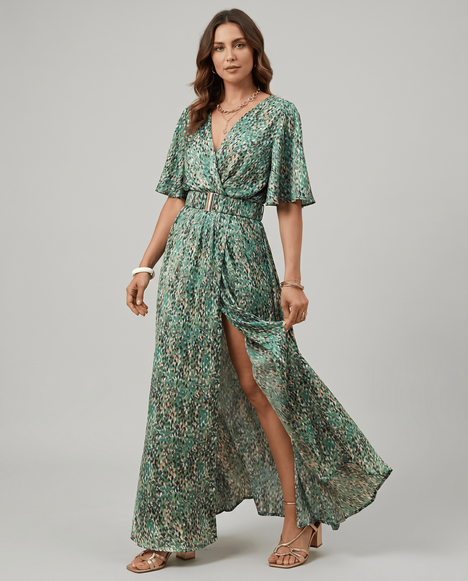Velira Maxi Dress Žalia / S Sraigtinė Suknelė Bet kokiai Proga