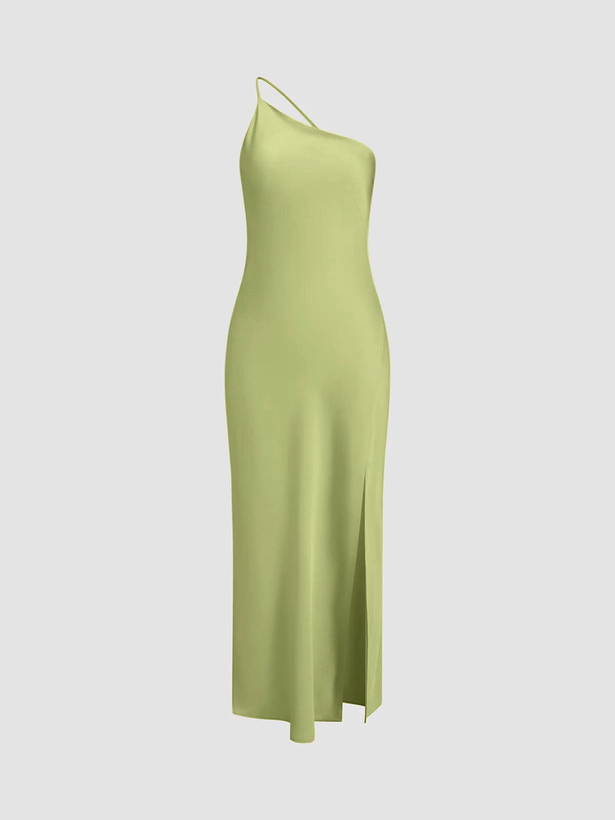 Velira Maxi Dress Žalia / XS Atvira Nugaros Satino Maxi Suknelė